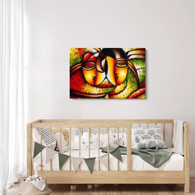 Obraz - Olejomaľba, abstraktné tváre (90x60 cm)