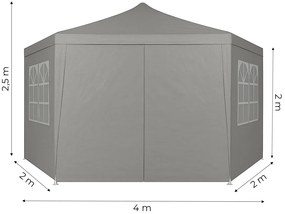 Záhradný pavilónový altánok, s oknami, sivý, MultiGarden