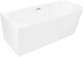 Mexen Silo Voľne Stojaca Rohová Vana 150x75, Biely Akryl, Chróm Prepad