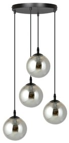 Luster na lanku COSMO 4xE14/10W/230V pr. 40 cm čierna/šedá