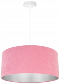 Závesné svietidlo Mediolan, 1x ružové/chrómové textilné tienidlo (výber z 2 farieb konštrukcie)