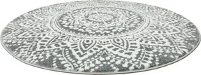 Koberec Lima G757A mandala, krémový / sivý kruh