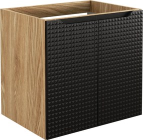 Comad Kúpeľňová skrinka pod umývadlo Luxor Black 60 čierna/dub olejovaný