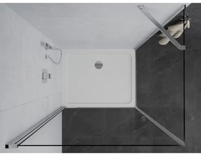 Mexen Pretoria sprchovací kút 80 x 100 cm, priehľadný, chróm + plochá sprchová vanička-852-080-100-01-00-4010