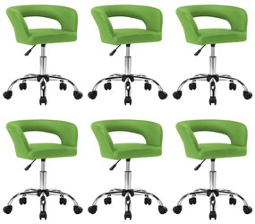 Jedálenské stoličky 6 ks zelené umelá koža