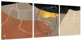 Obraz - Abstrakcia (s hodinami) (90x30 cm)