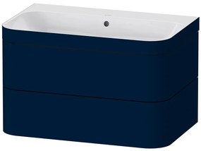 DURAVIT Happy D.2 Plus c-bonded závesná skrinka s nábytkovým umývadlom bez otvoru, 2 zásuvky, 775 x 490 x 480 mm, nočná modrá matná lakovaná, HP4637N9898
