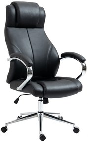Design-Shop Kancelárska stolička Salford - koža - Čierna