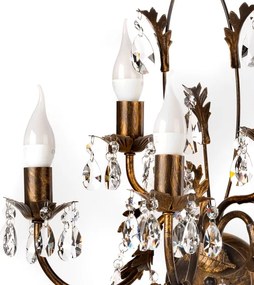 ONLI - Nástenné svietidlo TERESA 5xE14/6W/230V bronzová