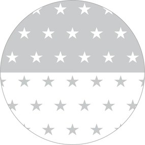 Biely/sivý mantinel do postieľky s prímesou bavlny 96 cm Little Stars – Roba