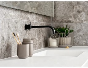 Béžový betónový téglik na zubné kefky Time - Zone