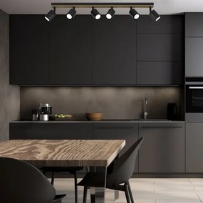 Bodové svietidlo TERRA 6xGU10/8W/230V čierna/dub