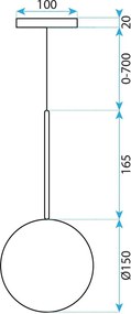 Toolight Toolight, sklenené guľové závesné stropné svietidlo 15cm, 1xG4, APP1680-1CP, OSW-04300