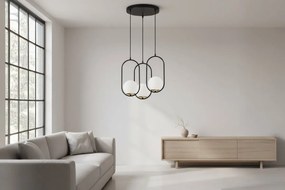 Závesné svietidlo Florence, 3x biele sklenené tienidlo, b/g, o, U