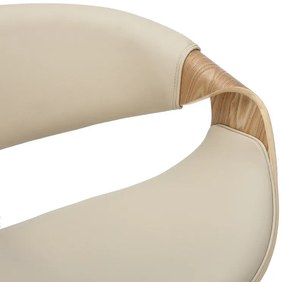 Barová stolička ORGANIC otočná krémovo béžovej farby dekor dub