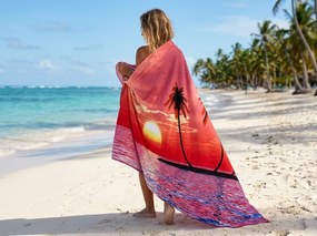 Rýchloschnúca XXL plážová osuška SERENA farebná 150 x 210 cm, 100% mikrovlákno