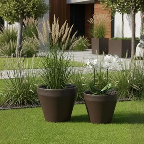 Plastový květináč Purea 49,4x55,4 cm mokka hnědý