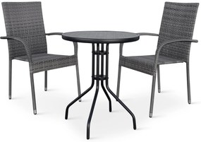 Balkónový set Nina + 2x ratanová stolička Paris PREMIUM