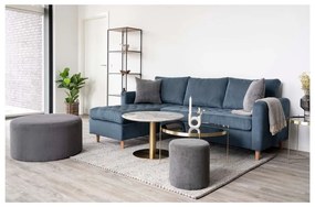 Okrúhly konferenčný stolík v bielo–zlatej farbe s doskou v dekore mramoru 70x70 cm Bolzano – House Nordic