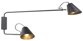 Inteligentná nástenná lampa čierna 2-svetlá nastaviteľná vrátane Wifi A60 - Lune