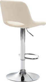 Barová stolička Camden - koženka, chróm rám - Krémová