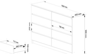 Komoda Koa IV (dub sonoma + biela). Akcia -20%. Vlastná spoľahlivá doprava až k Vám domov. 1128709