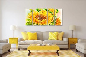 5-dielny obraz nádherná slnečnica - 200x100