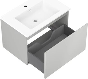 Mexen Orio, kúpeľňová skrinka 70 cm s umývadlom Otis, 1 zásuvka, šedá matná/biela matná, 91A10-07047-1-BF62-W18M01