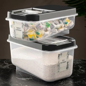 2. akosť - Dóza na potraviny, veľkokapacitný box SLOP, sivé posuvné veko - 5 l (vada+prasklina)