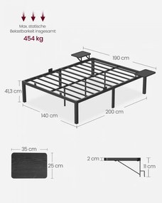 Kovová manželská posteľ 140 cm RMB094B01