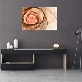 Obraz - Abstraktné ruže ružová s bielym pozadím (90x60 cm)