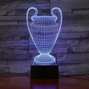 3Dmix 3DL-WD020 – 3D LED nočná lampa - Pohár pre víťazov (Trofej) (Wood)