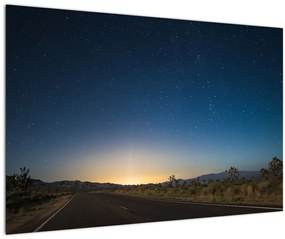 Obraz - Nočné nebo nad cestou (90x60 cm)