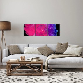 Obraz abstrakcie (s hodinami) (90x30 cm)