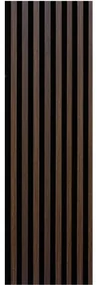 Akustické dekoračné panely, dub tmavý 3D lamely na filcovom podklade, rozmer 270 x 40 cm, IMPOL TRADE