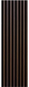Akustické dekoračné panely, dub tmavý 3D lamely na filcovom podklade, rozmer 270 x 40 cm, IMPOL TRADE