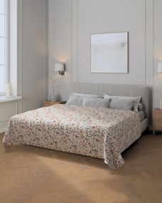 Prehoz na posteľ 220x260 cm farba produktu oranžová látka zapletaná, vzorované