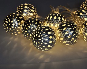LED reťaz vianočné gule strieborné - 10 LED - reťaz
