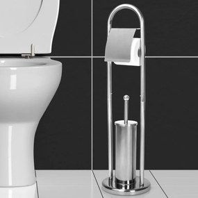 AQUAMARIN Stojanová WC súprava 81 x 22 x 22 cm, strieborná