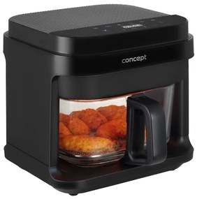 Concept FR5500 - Teplovzdušná fritéza GLASS &amp; FAST 5,5 l 1200W/230V čierna