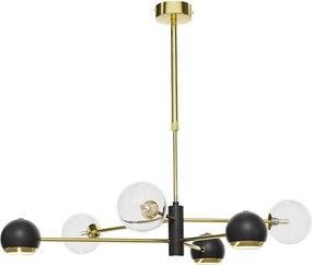 Jupiter 1967 - Luster na tyči MOKA 3xGU10/10W/230V + 3xG9/10W/230V zlatá/čierna/číra