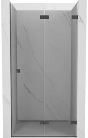 Mexen, Mexen Lunar-F pravé sklápacie sprchové dvere 60 cm, transparentné, pištoľový kov - 836-060-000-95-00-P