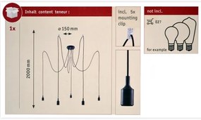 Paulmann 50389 - Luster na lanku NEORDIC 5xE27/20W/230V pavúk