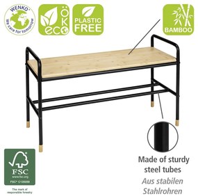 Čierna/prírodná kovová polička s lavicou Loft - Wenko
