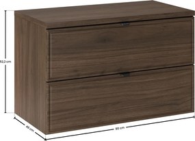 Závesná skrinka pod umývadlo Villa s doskou 80 cm orech