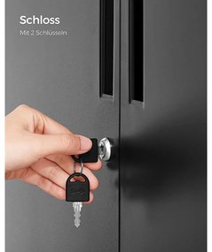 SONGMICS Oceľová kartotéka s 2 uzamykateľnými dvierkami – OMC013 Farba: sivá