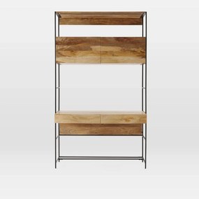 furniture-nabytek.cz - Drevený stôl s kovovým podstavcom z masívneho mangového dreva 130x213x55