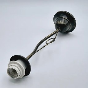 Luster na tyči RETRO 1xE27/60W/230V čierna patiny