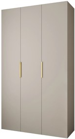 Šatníková skriňa 140 cm Carmela 40-4 (kašmír + zlatá). Akcia -20%. Vlastná spoľahlivá doprava až k Vám domov. 1126652