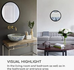 Casa Chic Fournier Nástenné zrkadlo s kovovým rámom okrúhle 58.8 x 58.8 cm